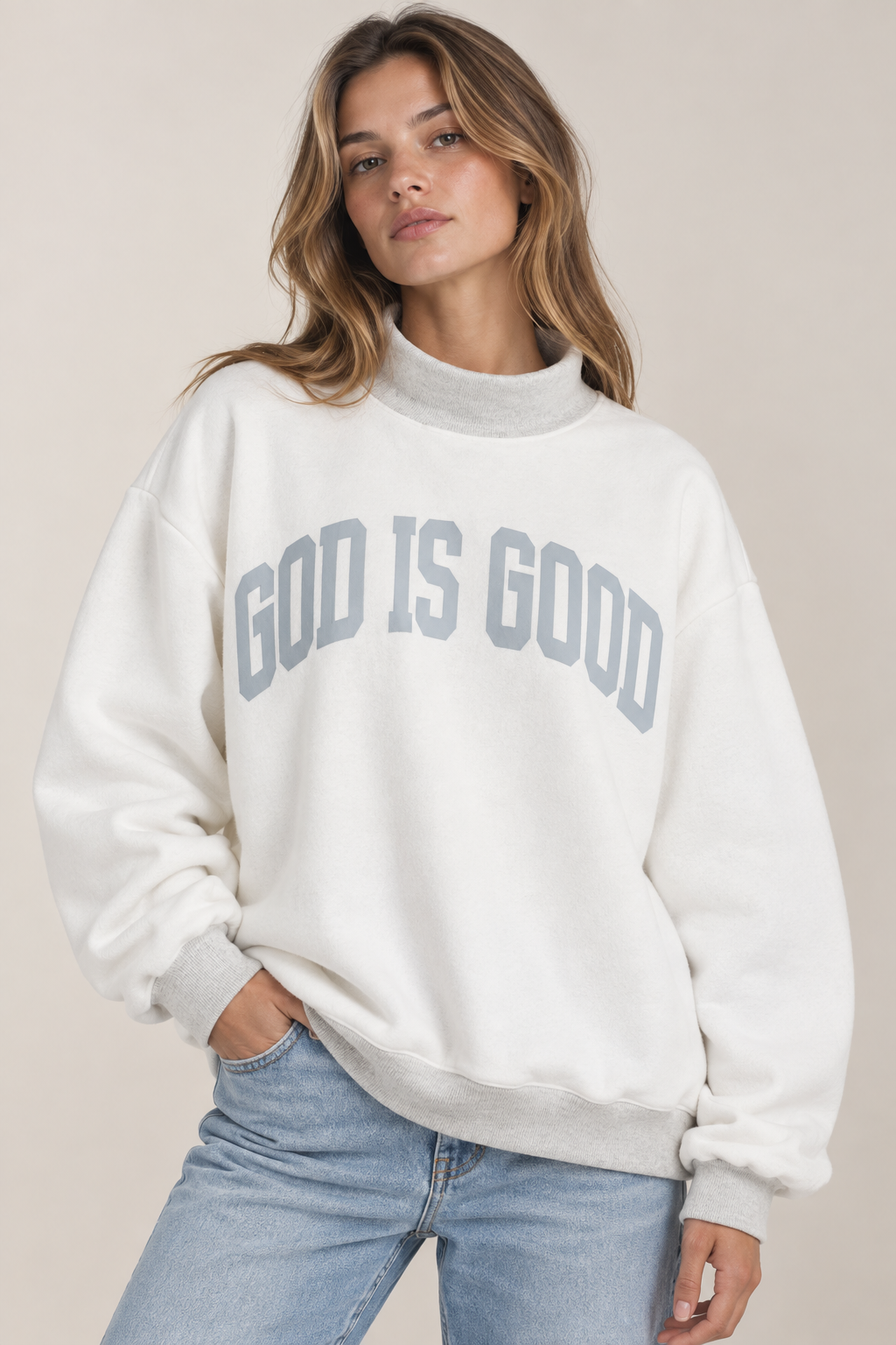 Jesus Reversible Mock Neck Sweatshirt