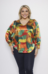 Ellie Satin Geo Print Blouse