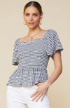 Maggie Smocked Gingham Top