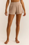 Dawn Smocked Rib Short in Iced Latte