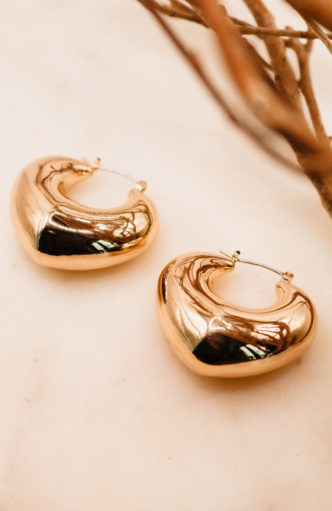 Chunky Round Triangle Hoop Earrings