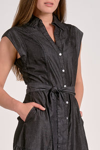 Greta Dark Wash Midi Dress