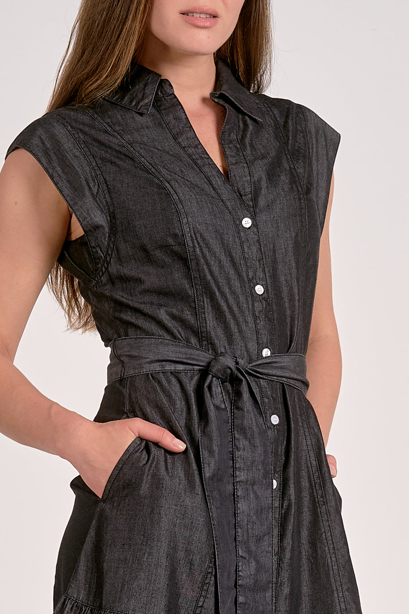 Greta Dark Wash Midi Dress