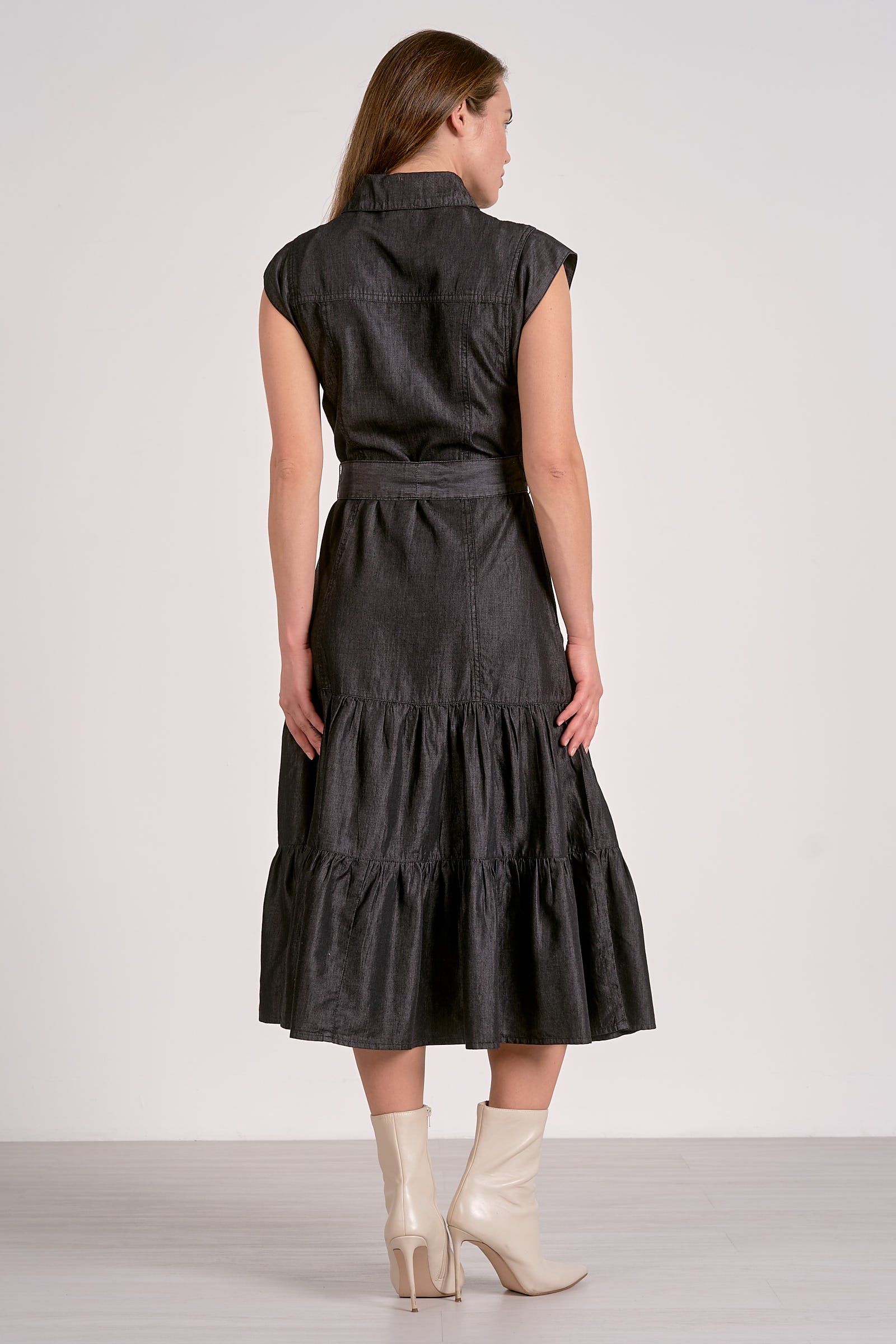 Greta Dark Wash Midi Dress