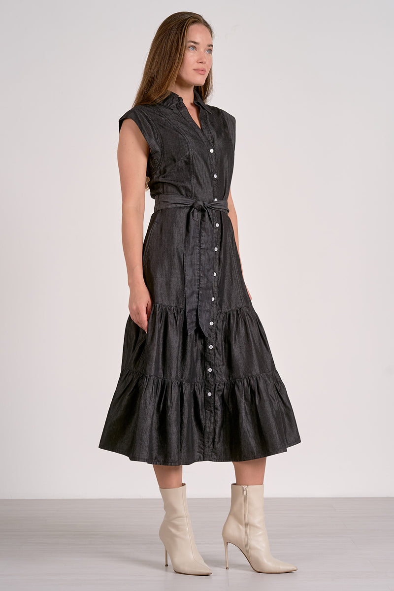 Greta Dark Wash Midi Dress