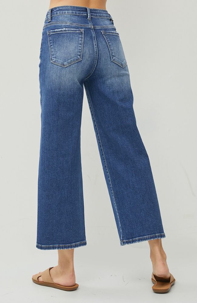 High Rise Crop Wide Jeans