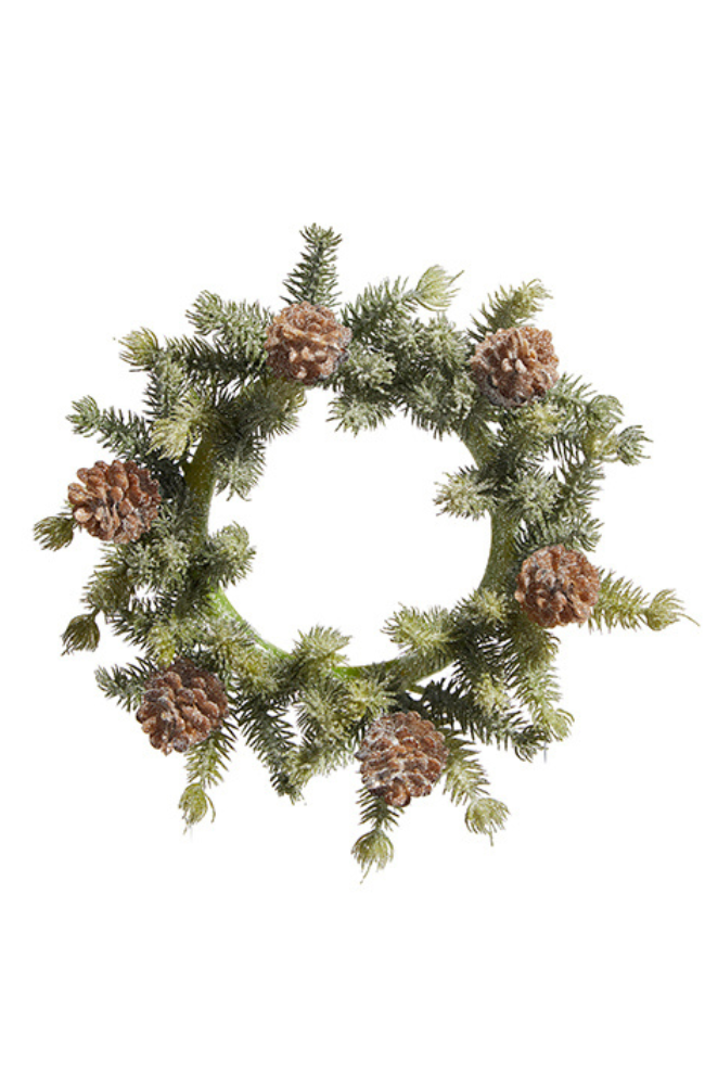 Iced Pine Medium Candle Wreath