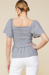 Maggie Smocked Gingham Top