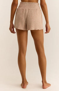 Dawn Smocked Rib Short in Iced Latte