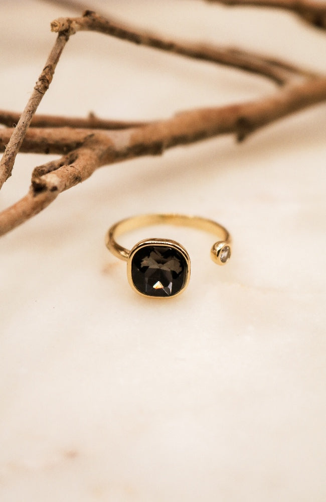 Gold Dipped Radiant Cut Open Ring