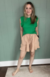 Khaki Flare Shorts