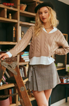 Layered Cable Knit Sweater