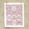 Hark! The Herald Angels Sing Advent Christmas Tea Towel