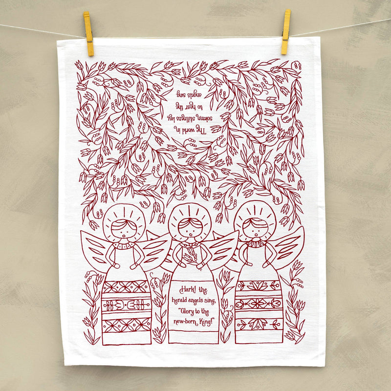 Hark! The Herald Angels Sing Advent Christmas Tea Towel