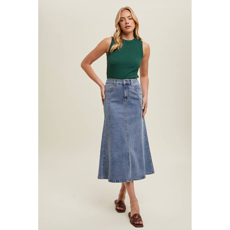 Flare Midi Skirt