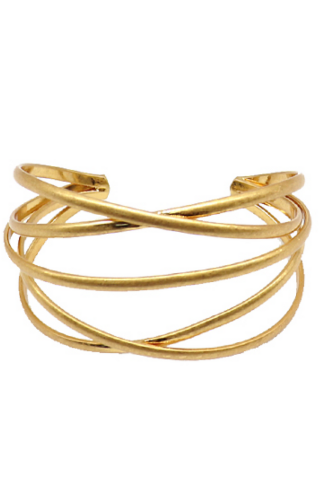Double Layer Metal Cuff - Gold
