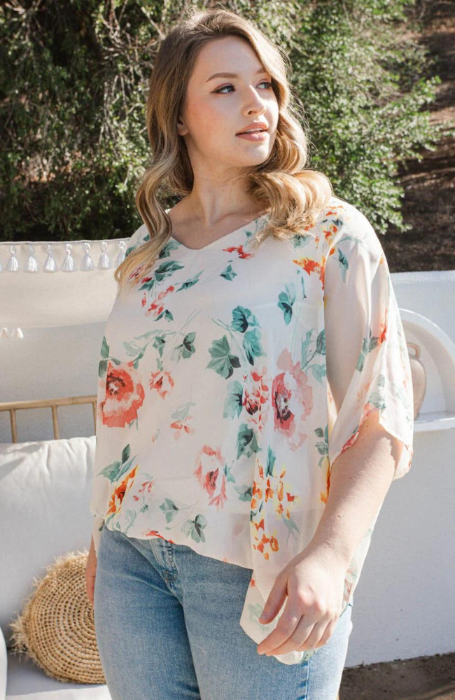 Waverly Off White Coral Top