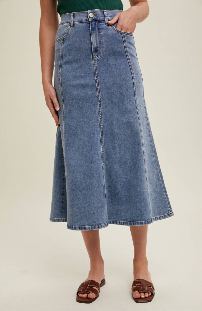 Flare Midi Skirt