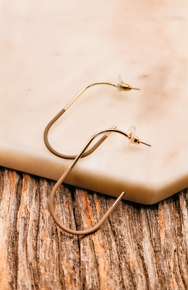 Brown Half Coated Earrings