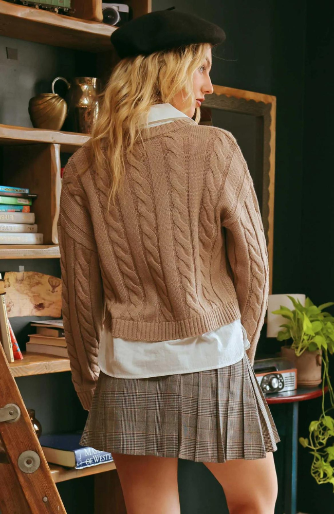 Layered Cable Knit Sweater