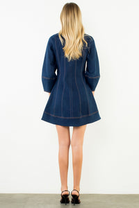 Eloise V-Neck Denim Dress