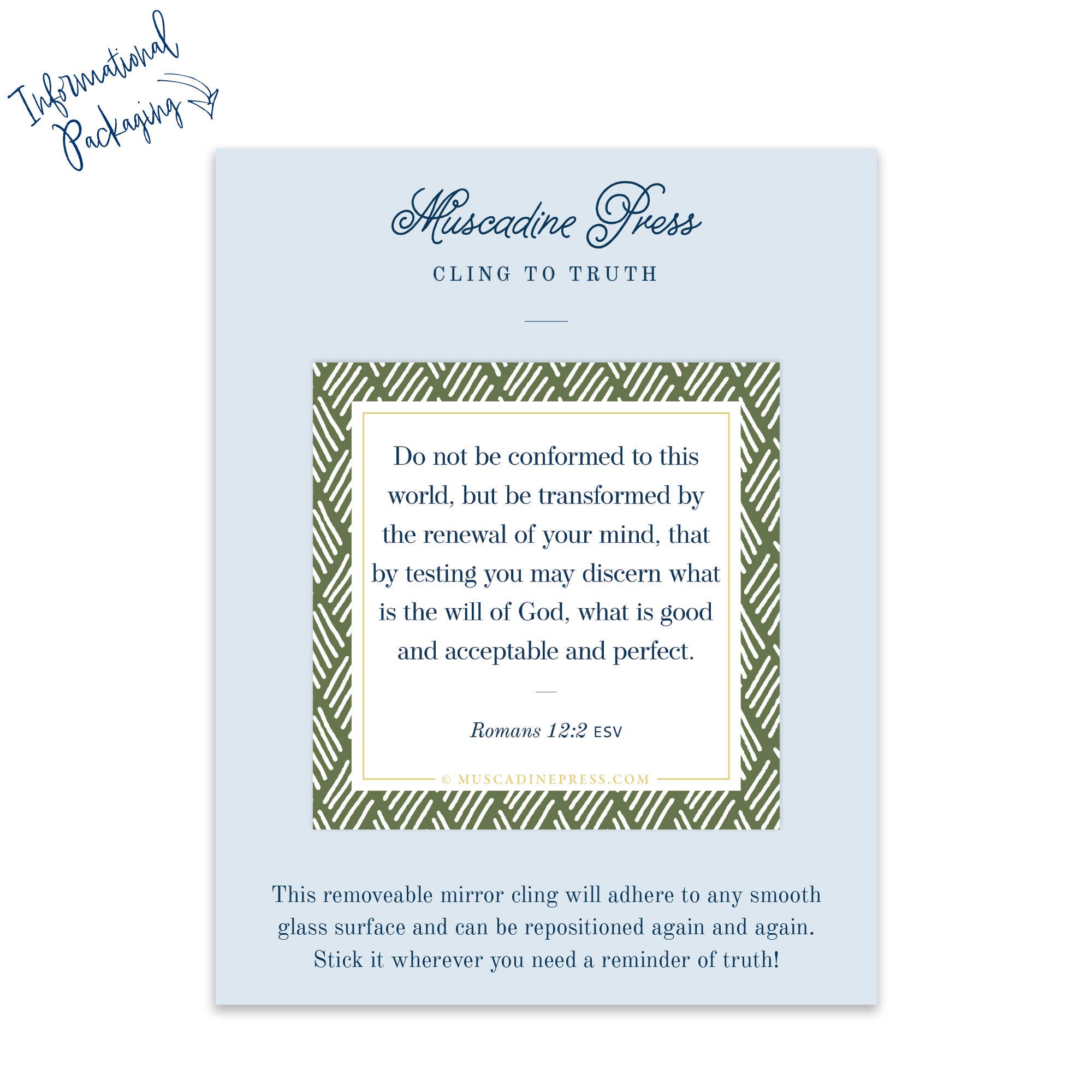 Be Transformed - Scripture Cling