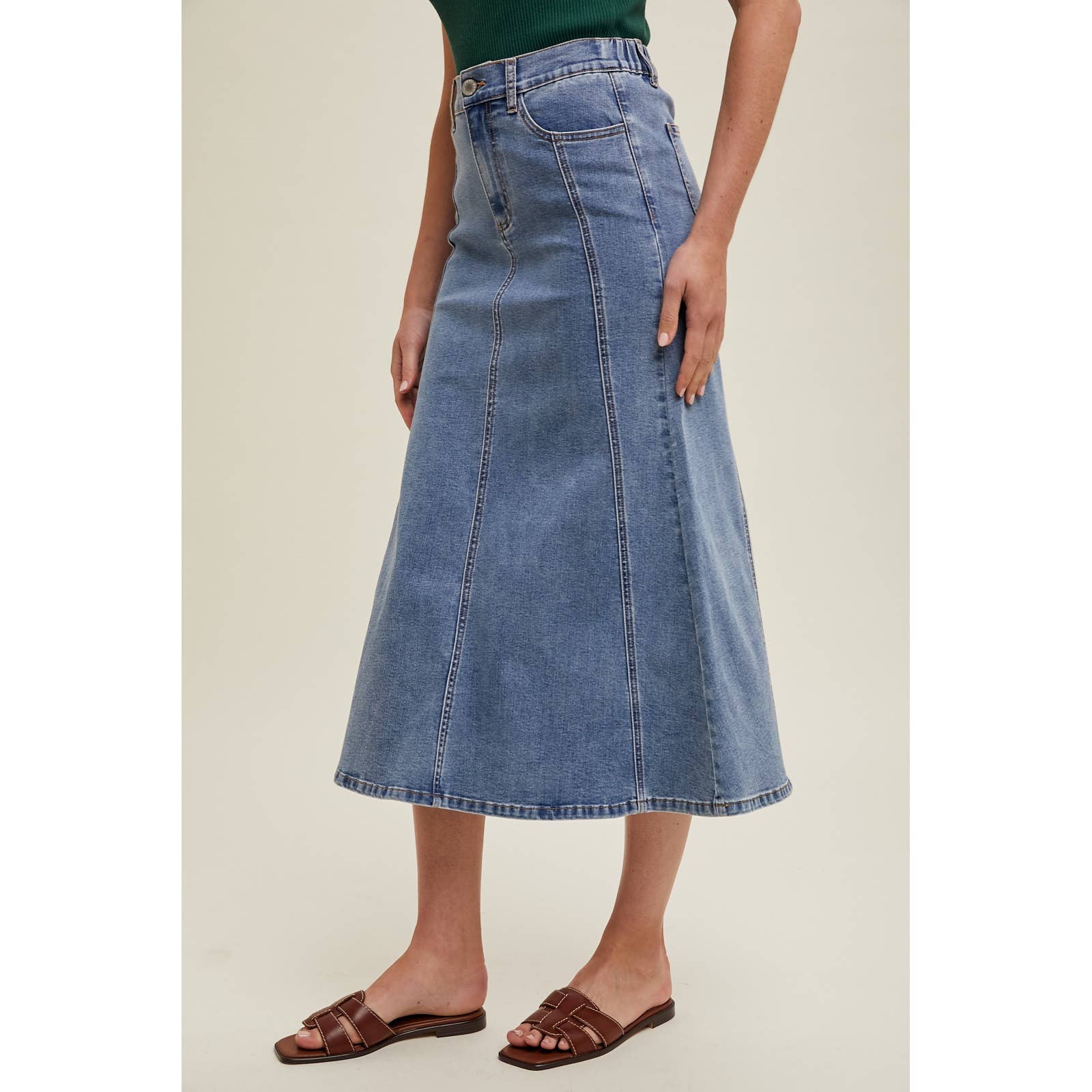 Flare Midi Skirt