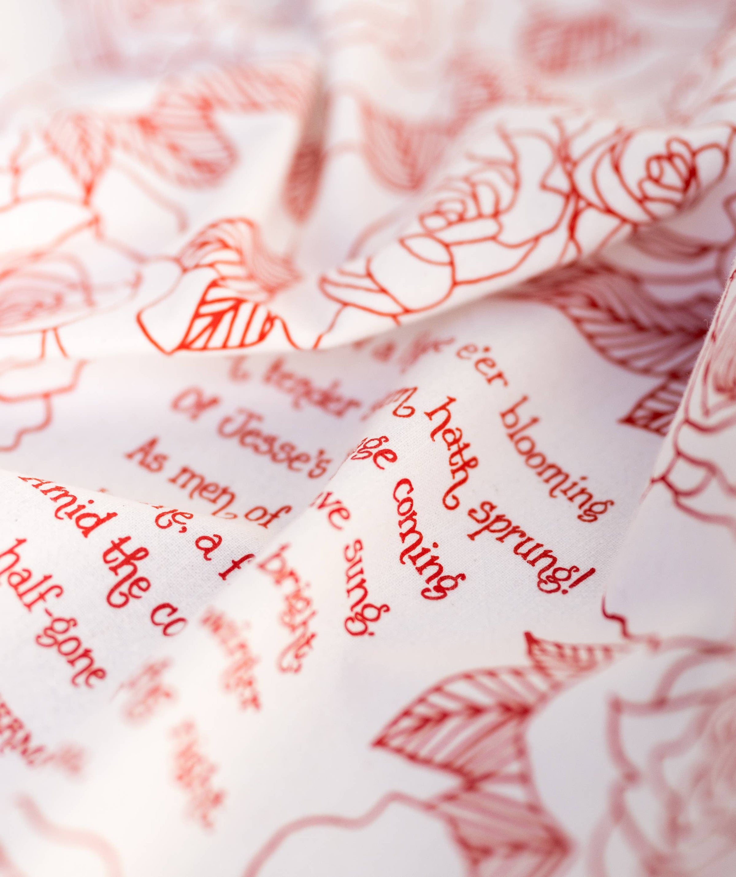 Lo, How a Rose Ere Blooming Christmas Tea Towel