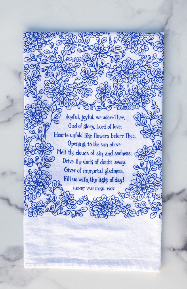 Joyful, Joyful We Adore Thee Hymn Tea Towel