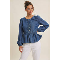 Amber Button Top