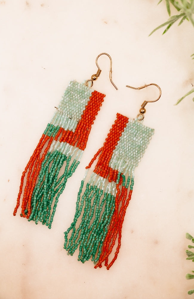 Color Block Fringe Earrings