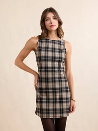 Stretch Plaid Mini Dress