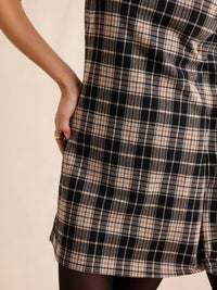 Stretch Plaid Mini Dress