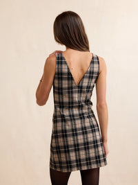 Stretch Plaid Mini Dress