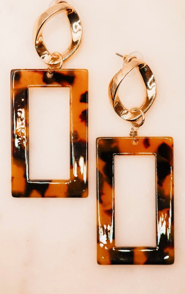 Resin Square Earrings