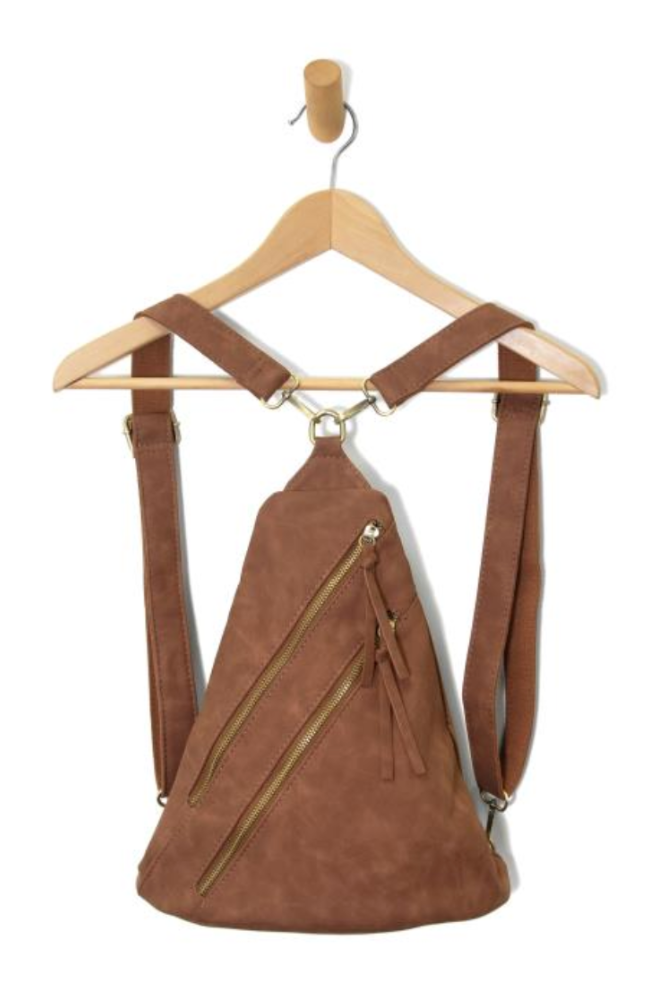 Peyton Double Zip Sling Backpack - Russet