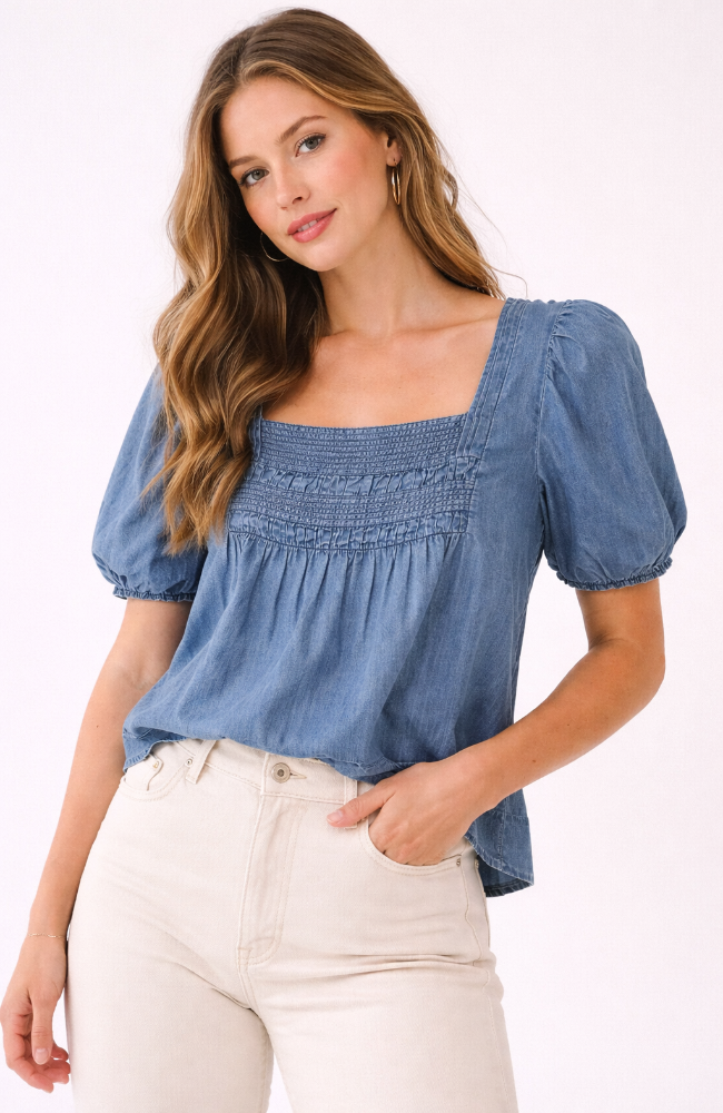 Marlene Chambray Top