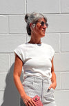 Claire Cuff Sleeve Ribbed Top