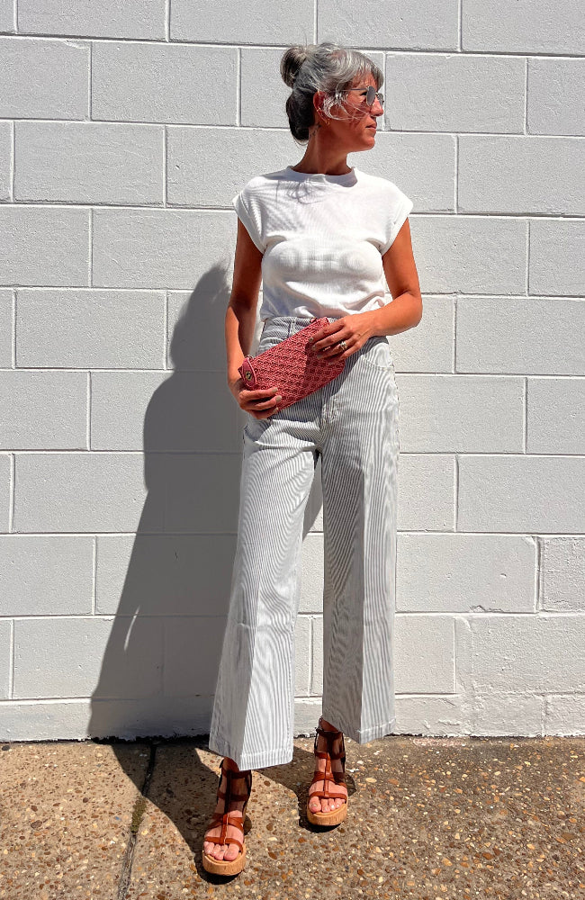Claire Cuff Sleeve Ribbed Top