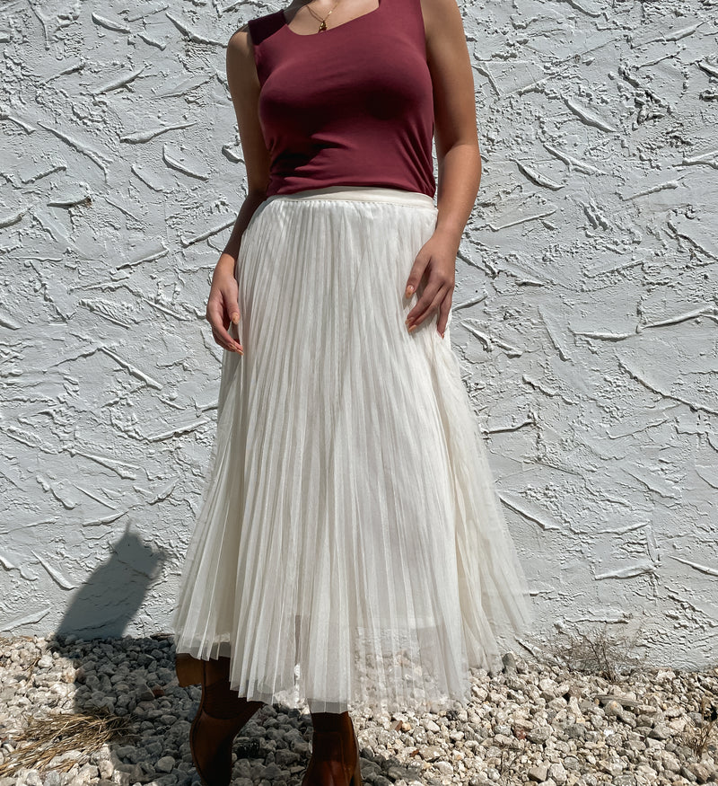 Sharlene Pleated Tulle Skirt
