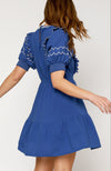 Miranda Blue Puff Sleeve Dress