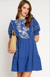 Miranda Blue Puff Sleeve Dress