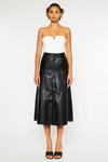 Wanda High Rise Faux Leather Long Skirt