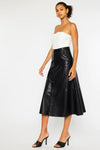 Wanda High Rise Faux Leather Long Skirt