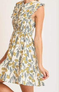 Amelia Honey Print Collared Dress