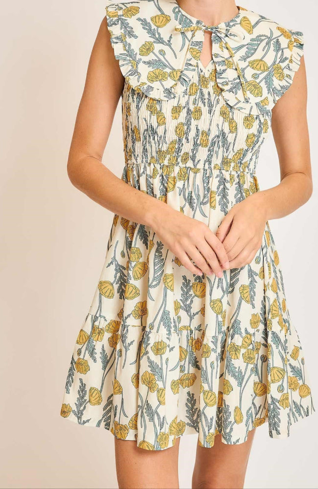 Amelia Honey Print Collared Dress