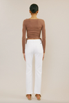 Elise White Slim Straight Jeans