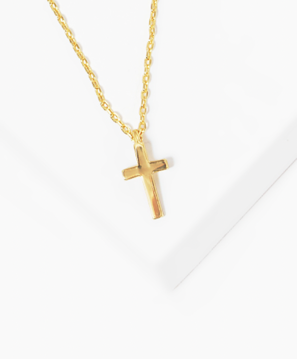 Cross Brass Necklace