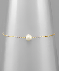 Brass Pearl Bracelet
