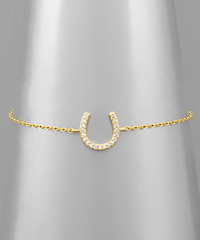 Gold CZ Horseshoe Bracelet